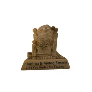 Vintage Resin Figurine with Humorous Inscription